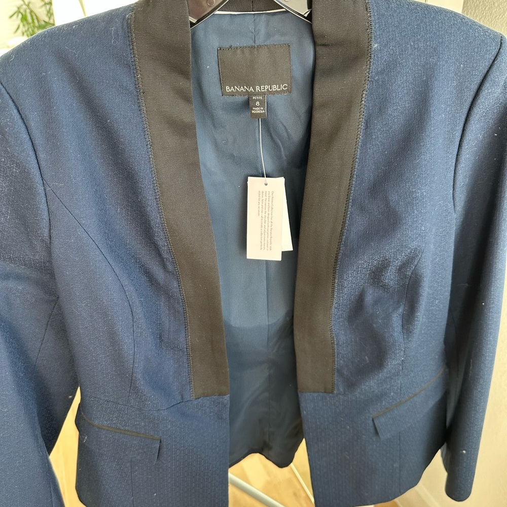 Banana Republic | Brocade Pattern blue & black | Tux Blazer Jacket 8P